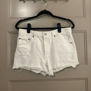 Levi’s 501 white denim shorts
